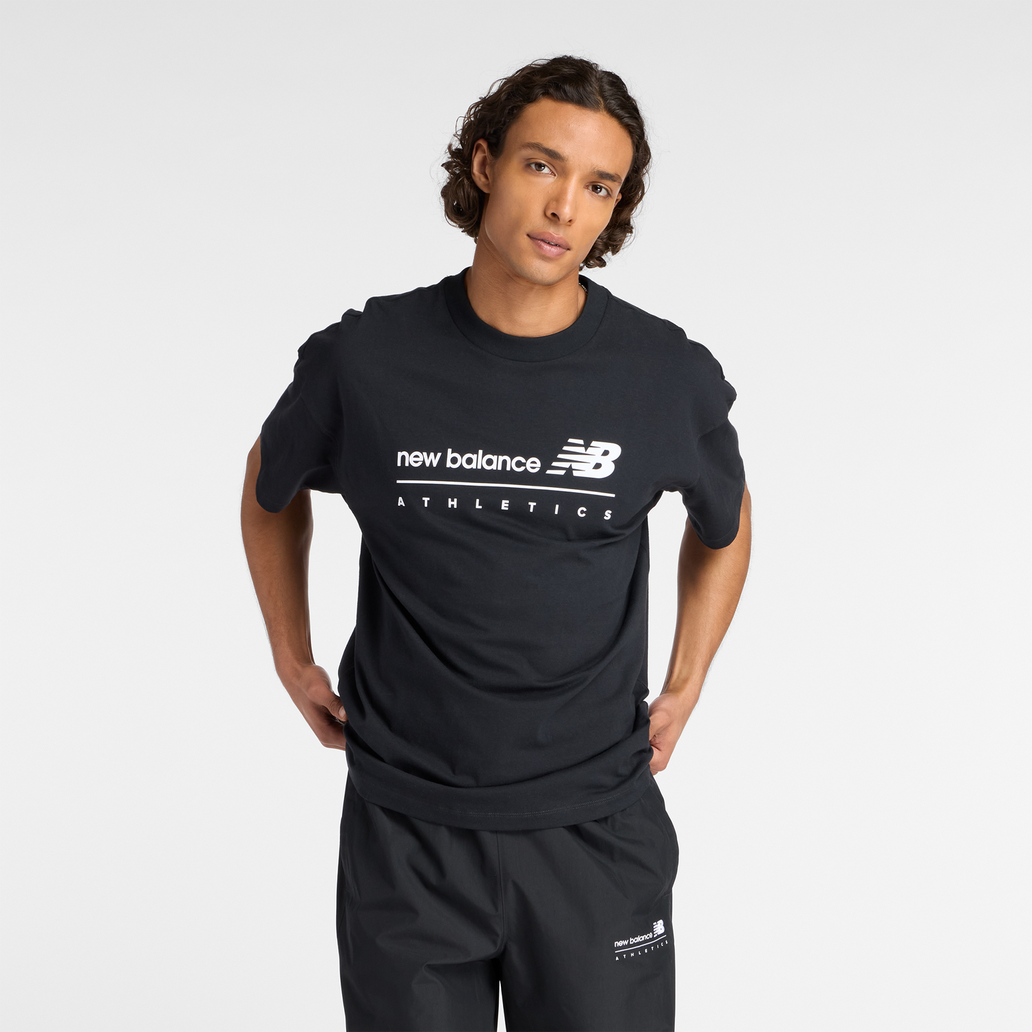 Тениска New Balance Athletics T-Shirt Черно | NBMT53525BK, 0