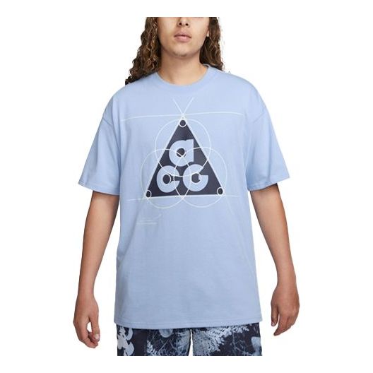 Тениска Nike ACG Leyline Geometric Print T-Shirt Синьо | FB8120-479