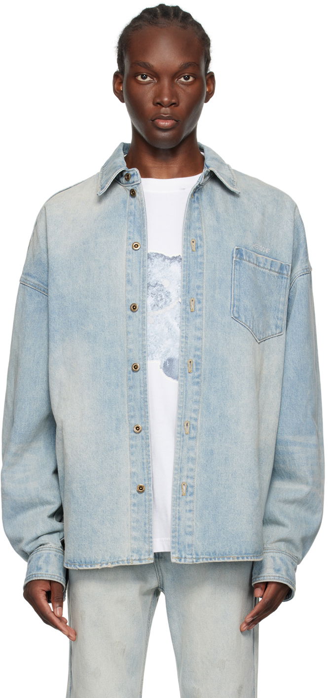 Риза We11done Washed Denim Shirt Синьо | WD-DB2-24-354-U-SK, 0