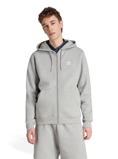 Суитчър adidas Originals Trefoil Essentials Full-Zip Hoodie Сиво | IL2516