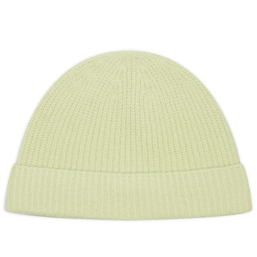 Шапка с козирка AURALEE Wool Soft Cord Knit Cap Зелено | A24AC07FL-LIME