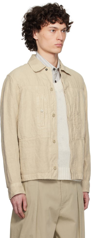 Палта Stone Island Stone Island Diagonal Linen Overshirt Бежово | K1S15 1200010 S00F8, 1