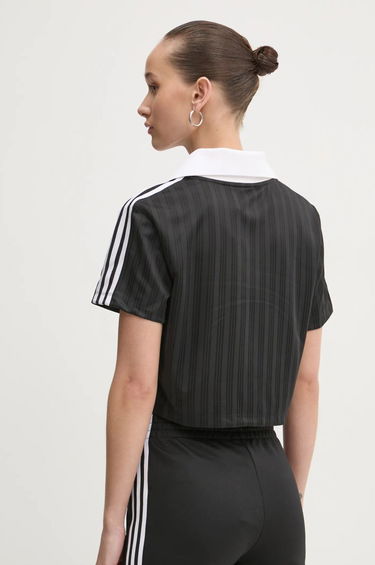 Съкратен топ adidas Originals Cropped Collared T-Shirt Черно | JD2606, 2