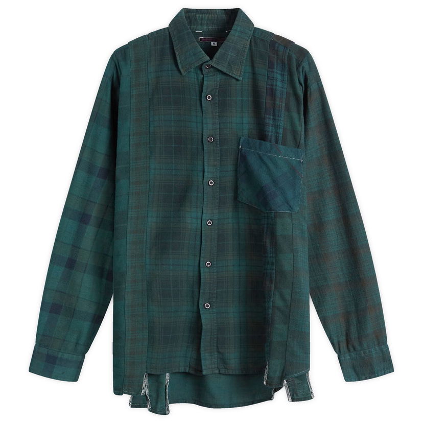 Риза Needles Flannel Shirt 7 Cuts Over Dye Size Large Зелено | PU353-B