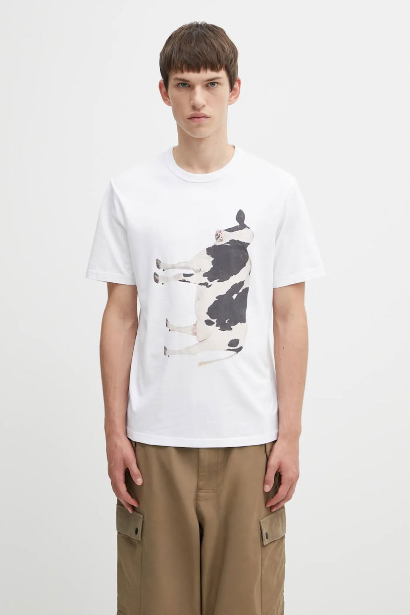 Тениска Barbour Barbour x Paul Smith Cow Print T-Shirt Бяло | MTS1525WH11
