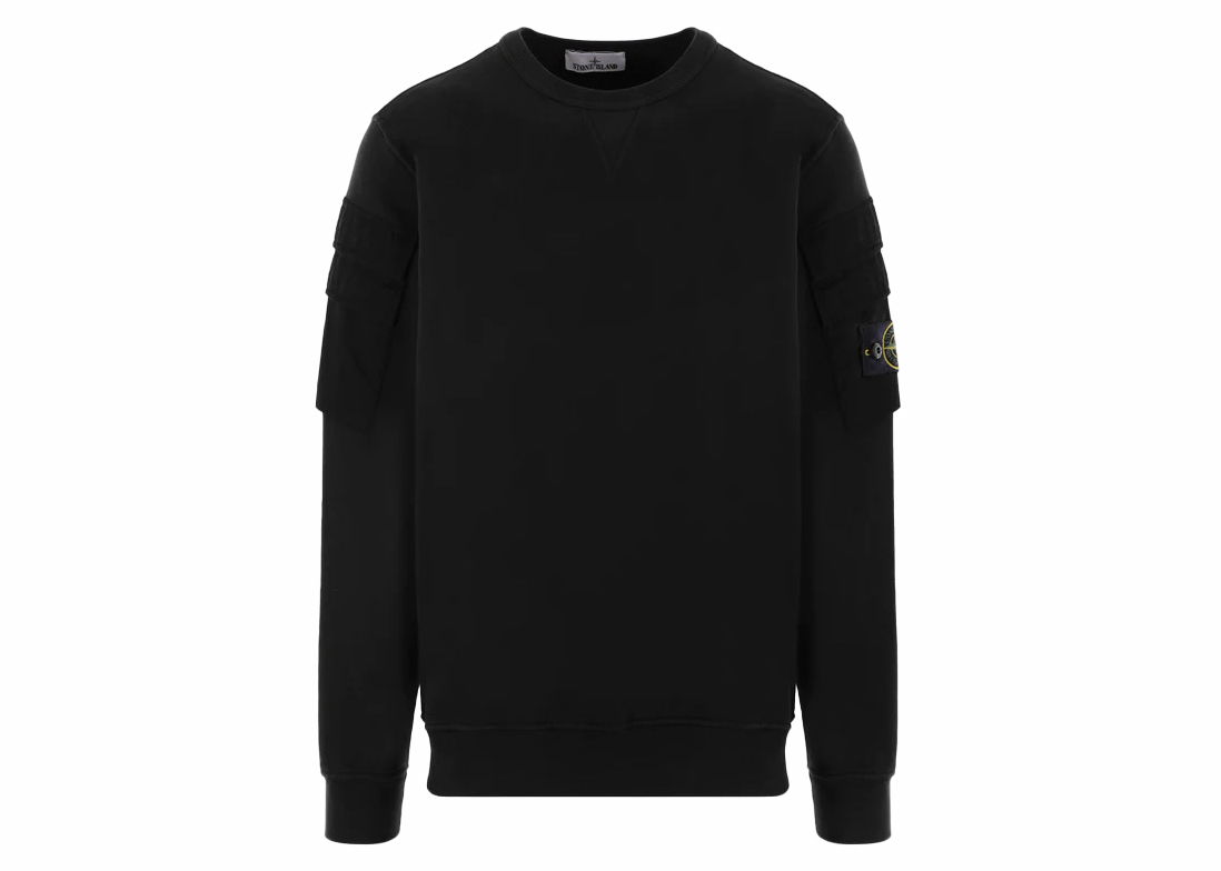 Суитчър Stone Island Garment Dyed Pocket Crewneck Черно | 791560577-V0029, 0