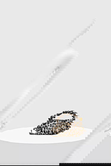 Дамска чанта GANNI Leather Bou Bag Mini Leopard Print with Braided Handle Многоцветен | A6948, 5