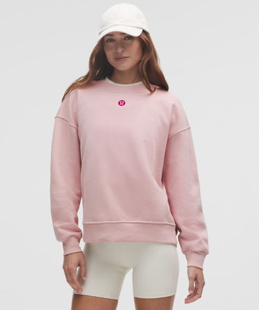 Суитчър lululemon Perfectly Oversized Fleece Crew Logo - Size L Розово | prod20001239, 0