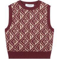 Пуловер Marine Serre Moon Diamant Knit Jacquard Sleeveless Pullover Vest Бургунди | WTO086-BG20, 1