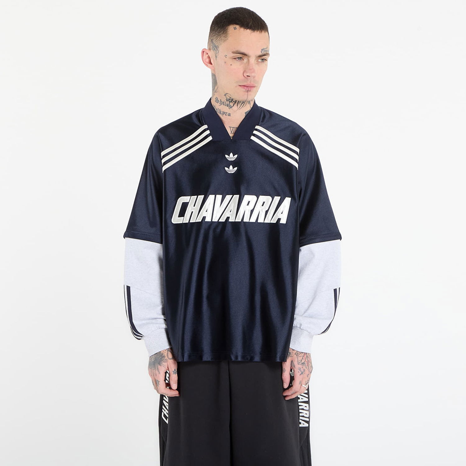 Фланелка adidas Originals Willy Chavarria Dazzle Ls Long-Sleeve Top Тъмно синьо | KD1799, 1