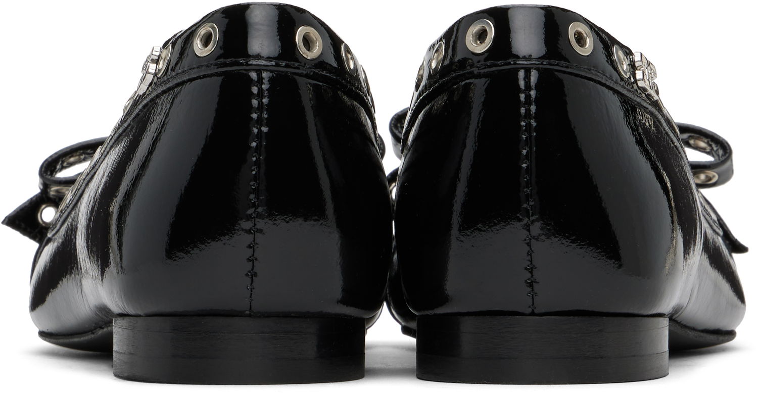 Pокля GANNI GANNI Eyelet Bow Ballerina Flats Черно | S2755, 1