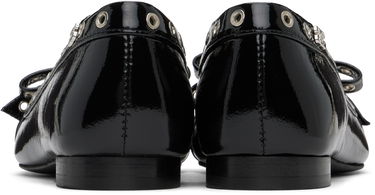 Pокля GANNI GANNI Eyelet Bow Ballerina Flats Черно | S2755, 1