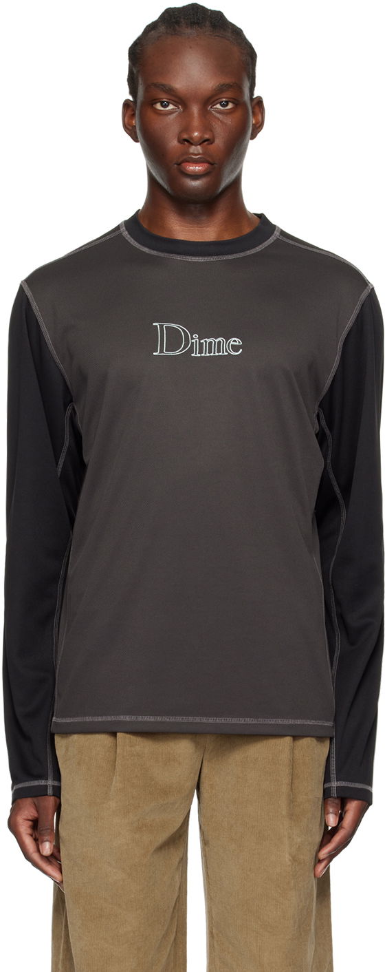 Тениска Dime Gray Athletic Long Sleeve T-Shirt Черно | DIMESP24D25CHA