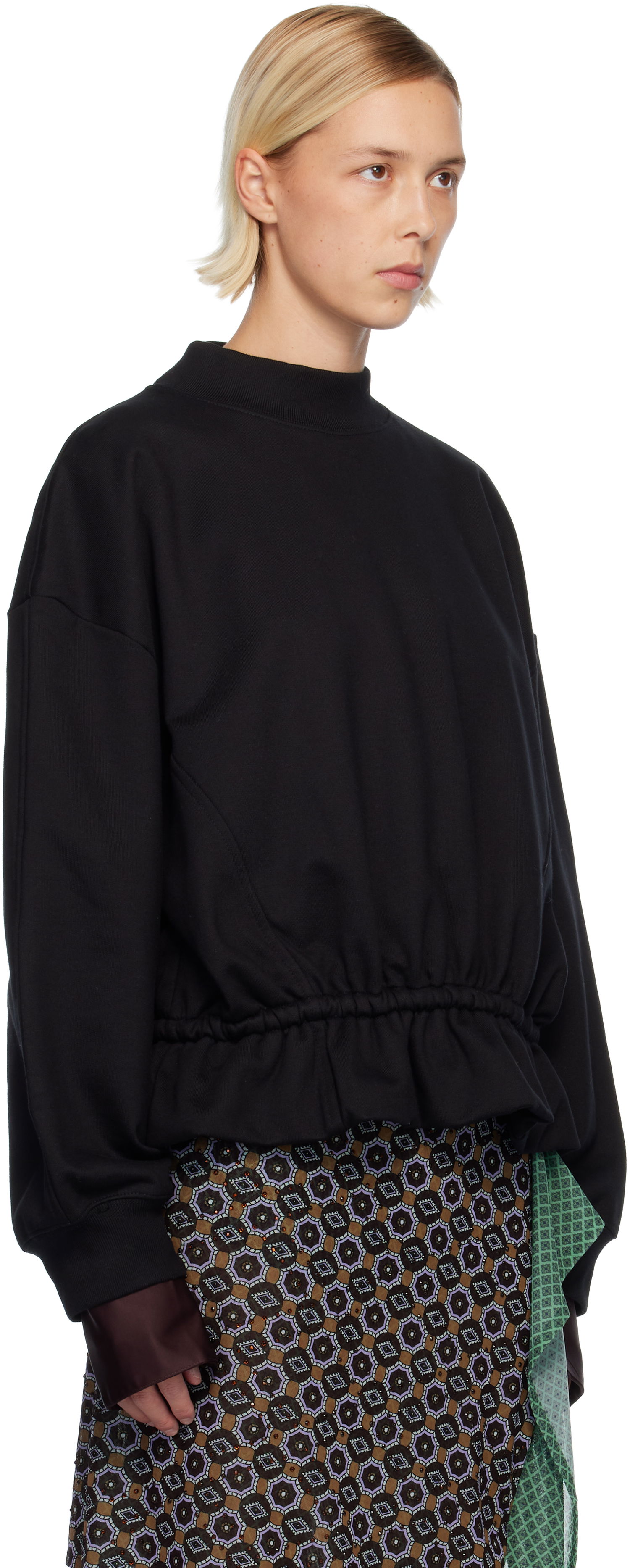 Суитчър Dries Van Noten Dries Van Noten Ruffled Sweatshirt Черно | 252-011137-2611, 1