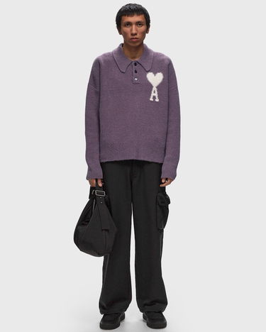 Пуловер AMI DE COEUR POLO Pullover Лилаво | UPL325.KN0032-504, 3