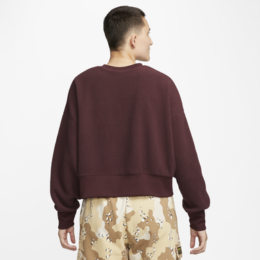 Суитчър Nike Plush Mod Crop Crew-Neck Sweatshirt Бургунди | DQ6844-652, 2