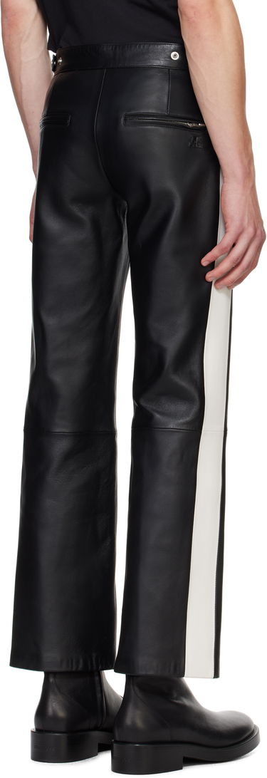 Панталони Courrèges Courrèges Contrast Band Biker Leather Pants Черно | 324LPA245CV0005, 2