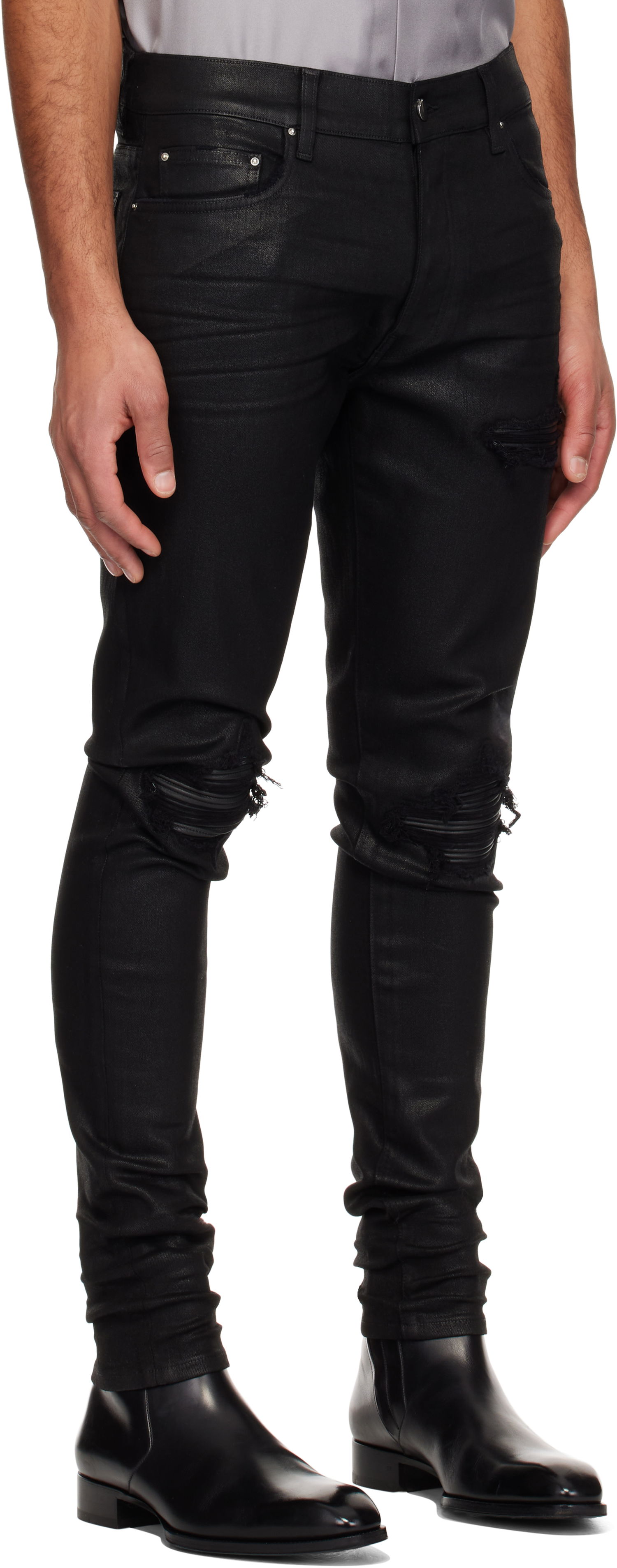 Дънки AMIRI AMIRI MX1 Waxed Denim Jeans Черно | AMDNSY1113, 1