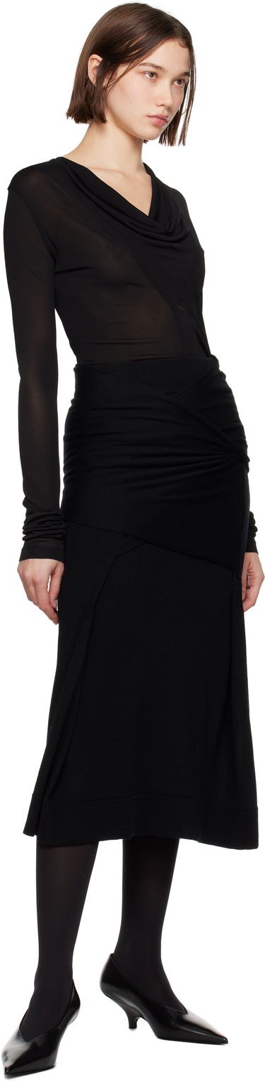 боди TOTEME TOTEME Draped V-Neck Top Черно | 244-WRT0401-FB0266, 4