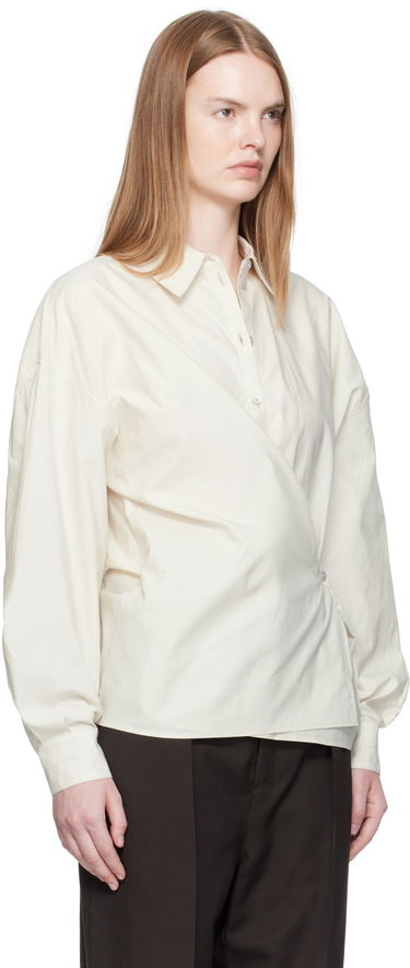 Риза LEMAIRE Straight Collar Twisted Shirt Бяло | SH1141 LF1500, 1
