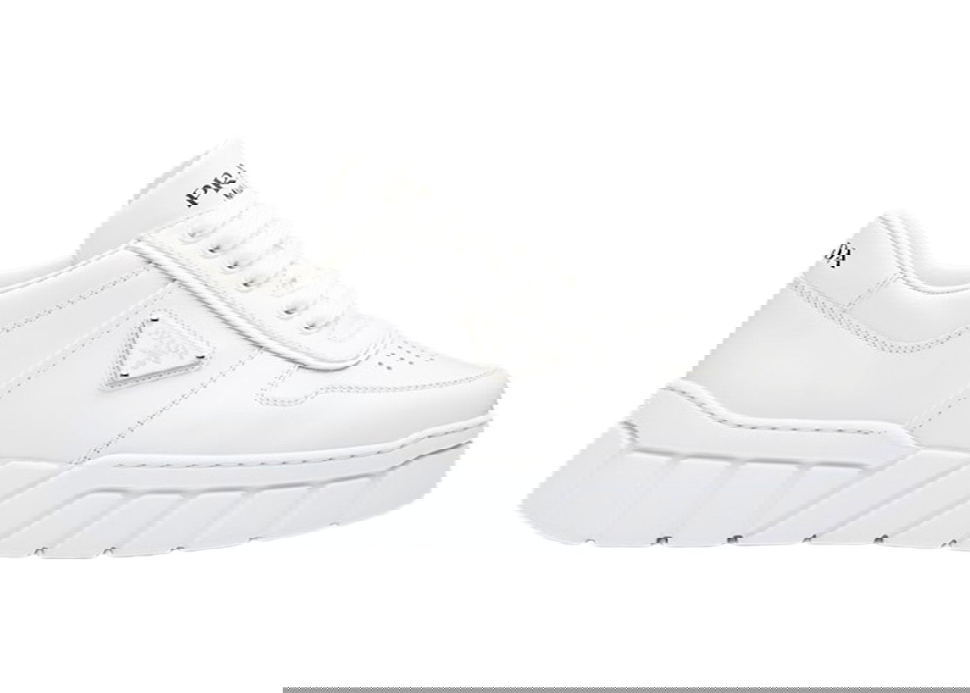 Кецове и обувки Prada Voluminous Sneakers Leather White White Бяло | 2EE378_3LJ6_F0009, 0