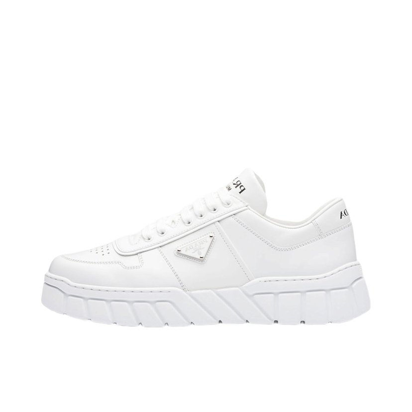 Кецове и обувки Prada Voluminous Sneakers Leather White White Бяло | 2EE378_3LJ6_F0009