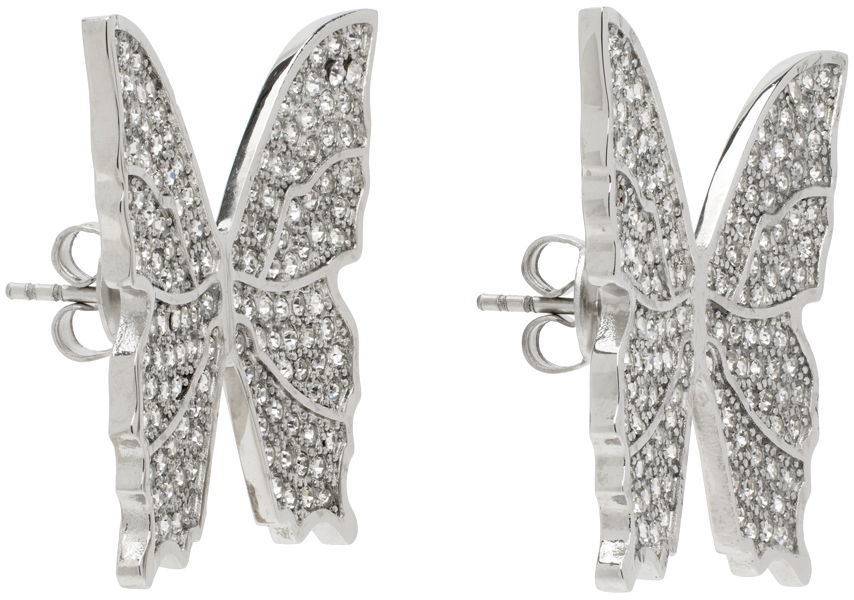 Обеци Blumarine Silver Rhinestone Butterfly Earrings Металик | P422W266A, 1
