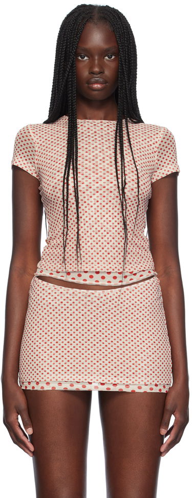 Пола Miaou Miaou Mini Polka Dot T-Shirt Бежово | 7184PM2WPD, 0