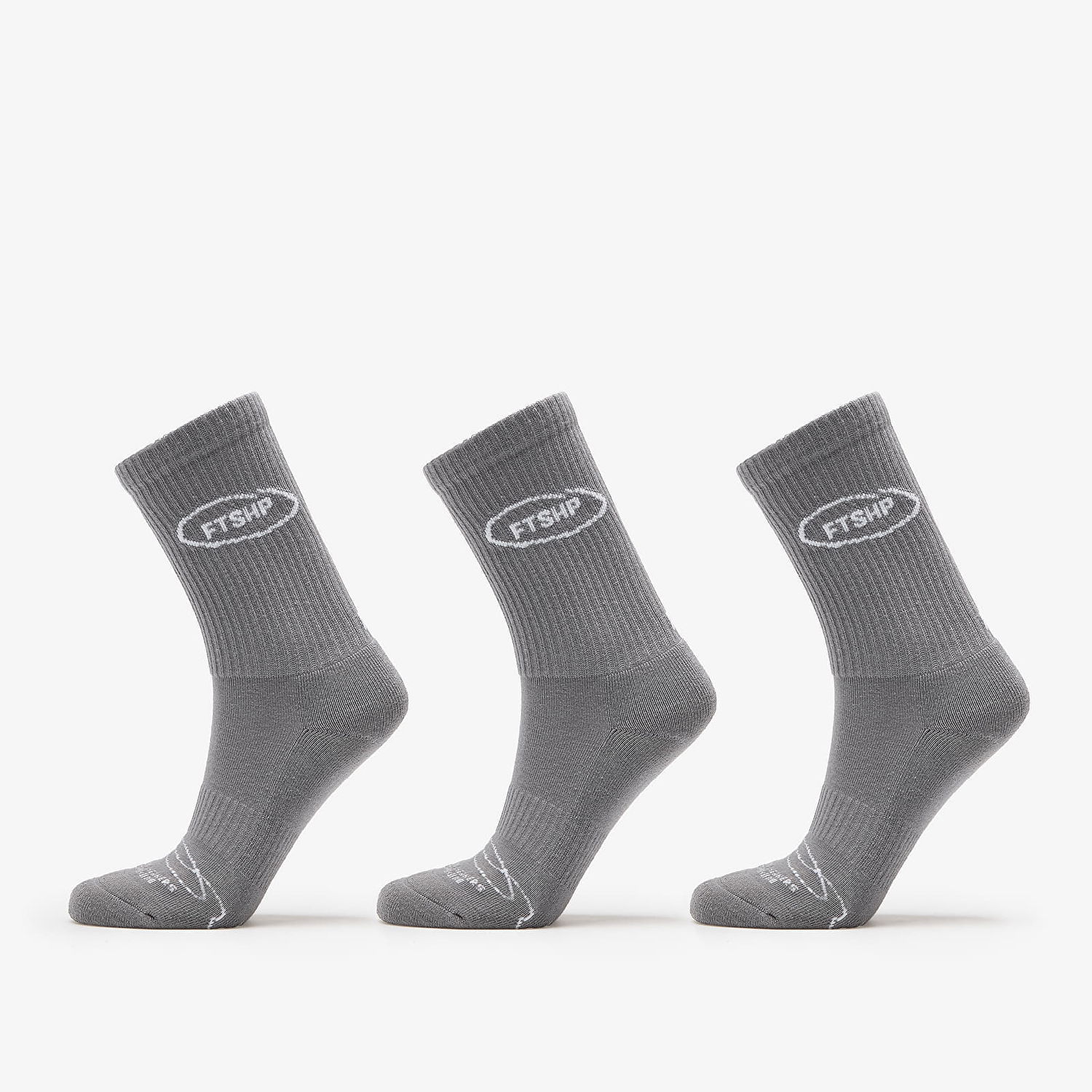 Чорапи Footshop Basic Crew Socks 3-Pack Grey Сиво | FTSHP_359, 0