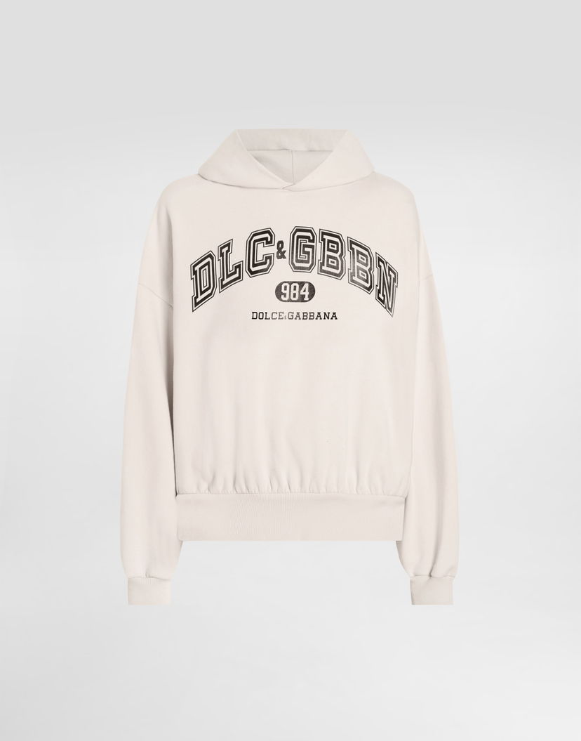 Суитчър Dolce & Gabbana Dolce & Gabbana Jersey Hoodie with Print Бежово | G9BJGTG7PLOM2037