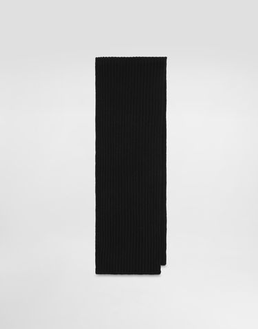 Шал Dolce & Gabbana Dolce & Gabbana Ribbed Knit Scarf with Logo Plaque Черно | LBKAB4JCVD6N0000, 2