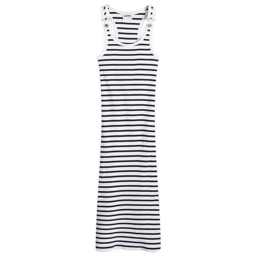 Pокля Jean Paul Gaultier Gaultier Striped Maxi Dress Бяло | 2430FRO219J0540159