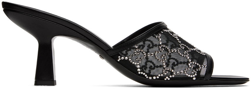 Кецове и обувки Gucci GG Heeled Sandals "Black" Черно | 747245 F13B0, 0