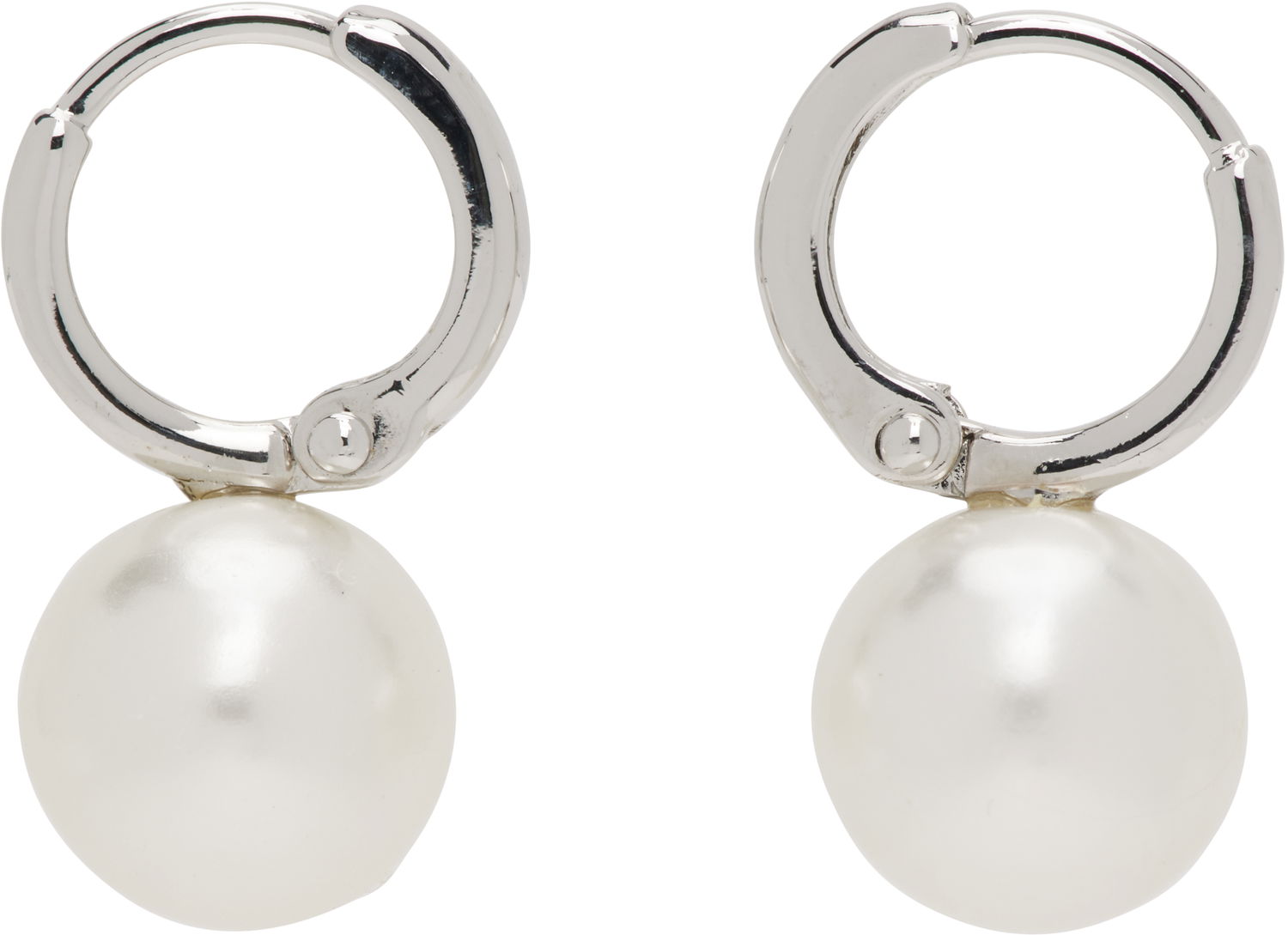 Обеци Simone Rocha Simone Rocha Small Pearl Hoop Earrings Бяло | ERG84 0904, 0