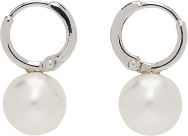 Обеци Simone Rocha Simone Rocha Small Pearl Hoop Earrings Бяло | ERG84 0904, 0