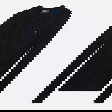 Облекло и аксесоари Polo by Ralph Lauren Polo Ralph Lauren Baumwoll-Rundhalspullover mit Zopfmuster - Black - L Черно | 211891640011, 2