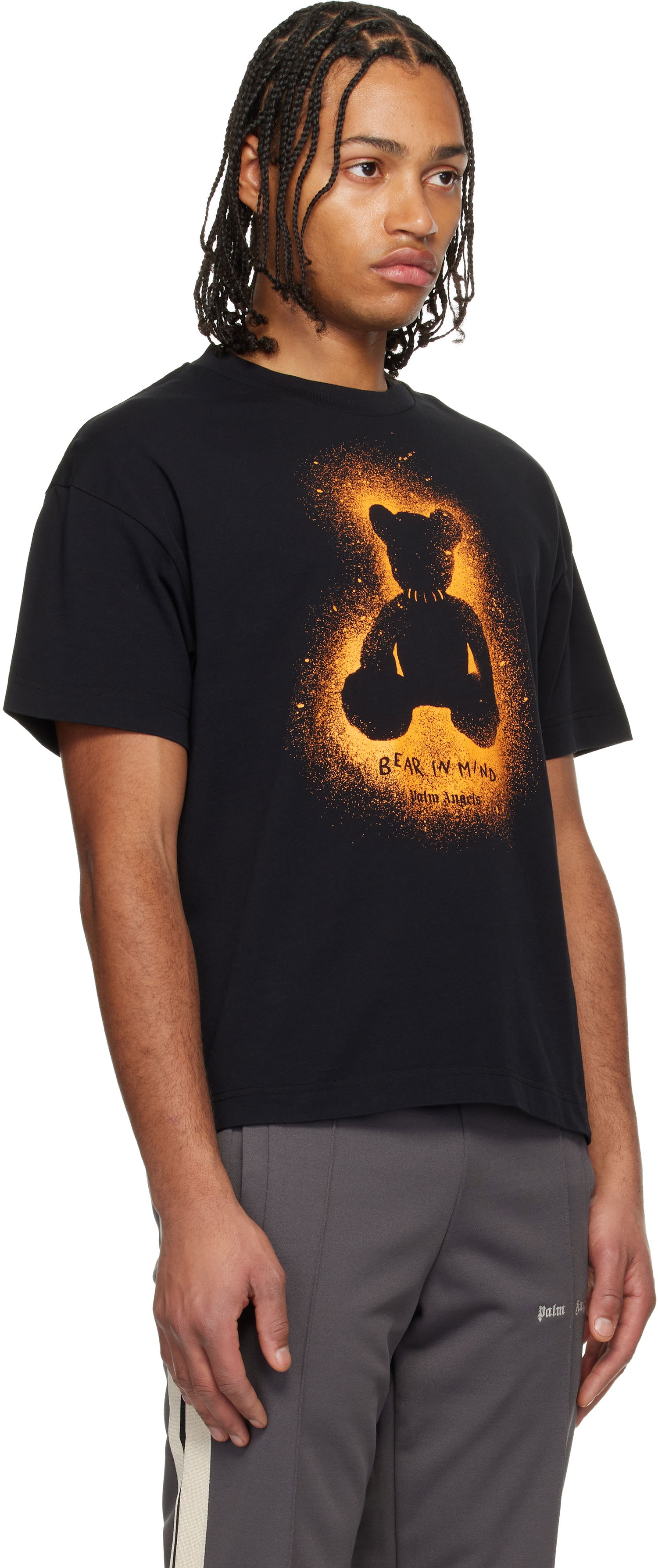 Тениска Palm Angels Spray Bear Regular T-shirt Черно | PMAA109F25JER00B1066, 1