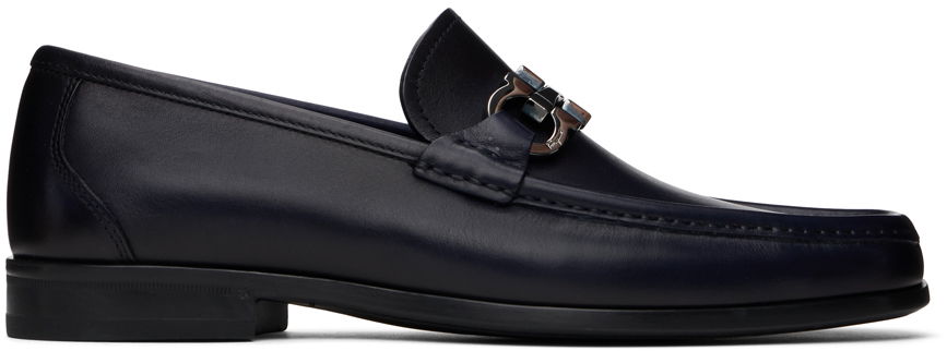 Кецове и обувки FERRAGAMO Leather Loafers with Hardware Синьо | 769877, 0