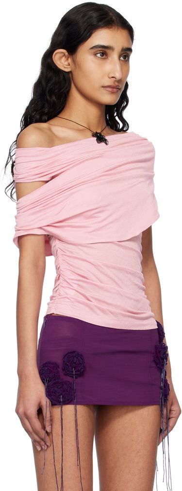 Пола Blumarine Blumarine Jersey Sablé Draped Blouse Лилаво | P522C374A, 1