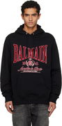 Flocked 'Balmain' College Hoodie
