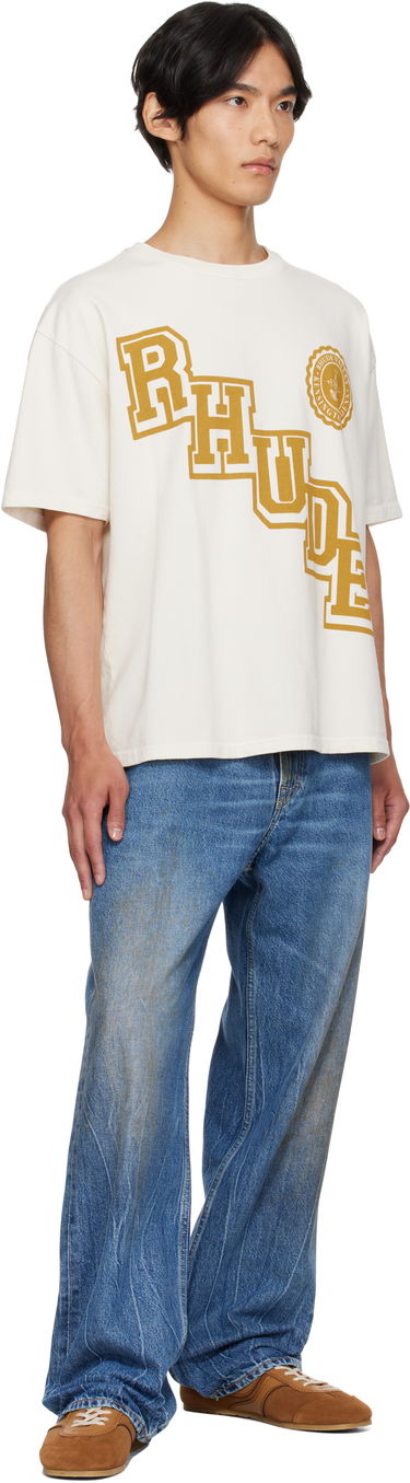 Тениска Rhude Rhude Collegiate Crest T-Shirt Бяло | RHPF25TT23012, 3