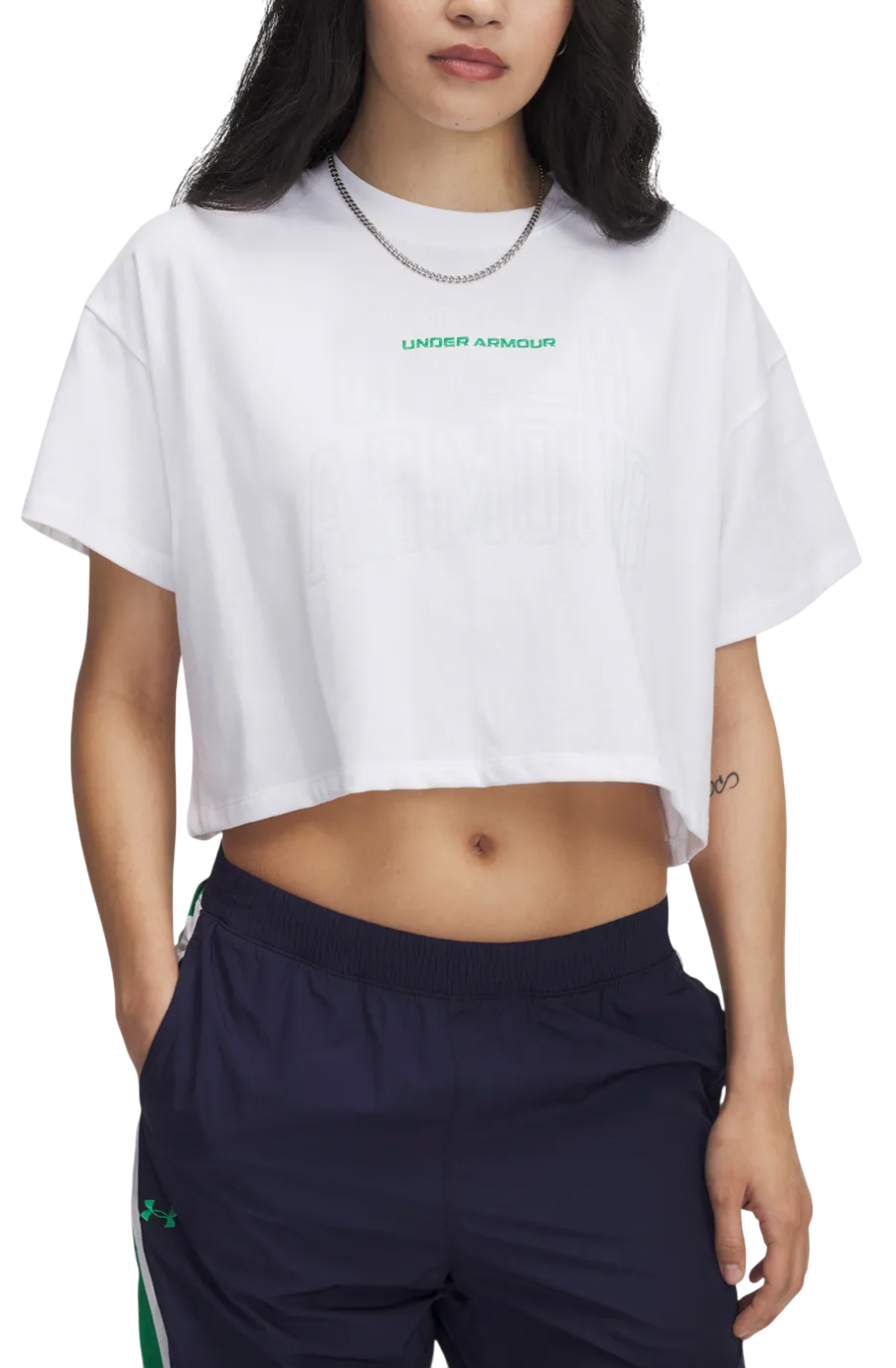 Съкратен топ Under Armour Varsity Mix HW Crop Top Бяло | 1389156-101, 0