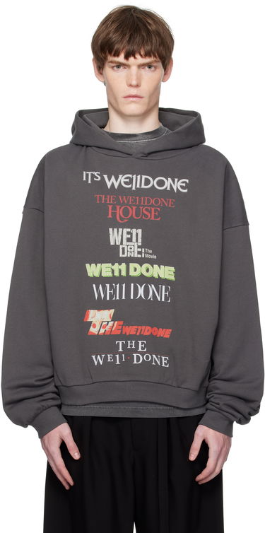 Суитчър We11done We11done Multi Logo Print Hoodie Сиво | WD-TH2-25-832-U-GY, 0