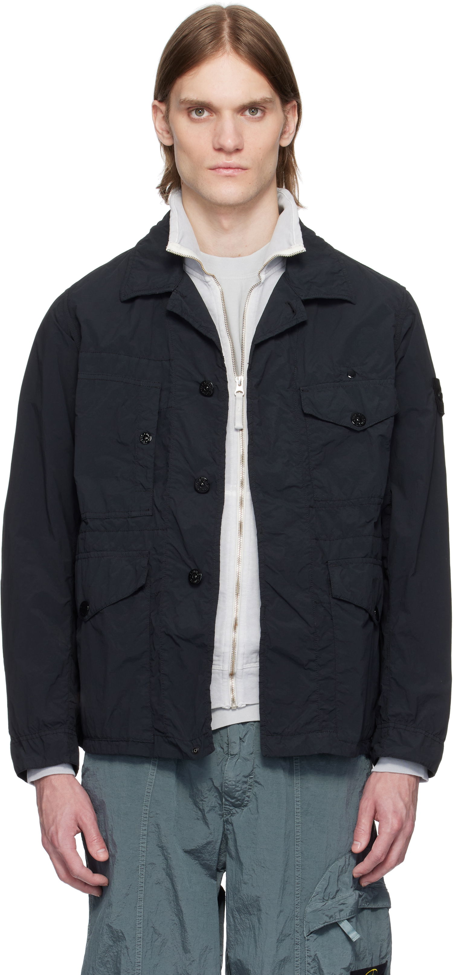 Ветровка Stone Island Stone Island Nylon Ghost Jacket Черно | K1S15 4100033 S00F6, 0