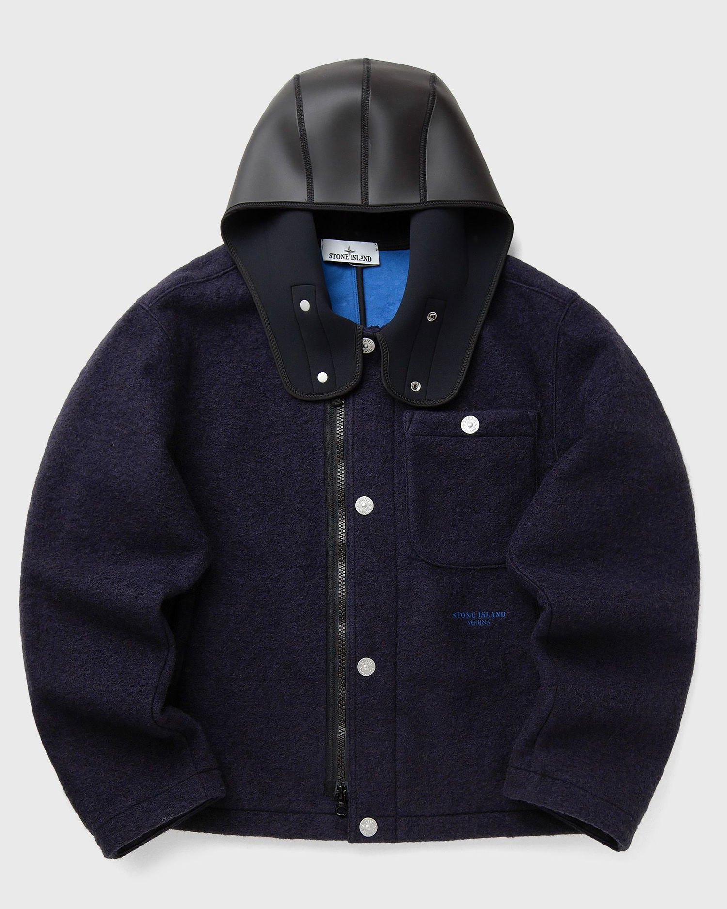Яке Stone Island Fleece Jacket with Neoprene Hood Тъмно синьо | K2S15Q100021S0X22.V002A, 0