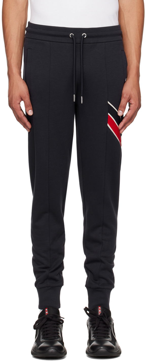 Спортни панталони Moncler Navy Stripe Sweatpants Тъмно синьо | J20918H0000189A8F, 0
