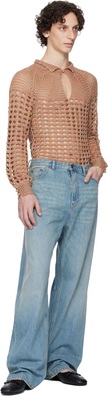 Пуловер Valentino Valentino Cotton & Linen Knit Polo Sweater Оранжево
 | 6V0KC34AAUTAH2, 4