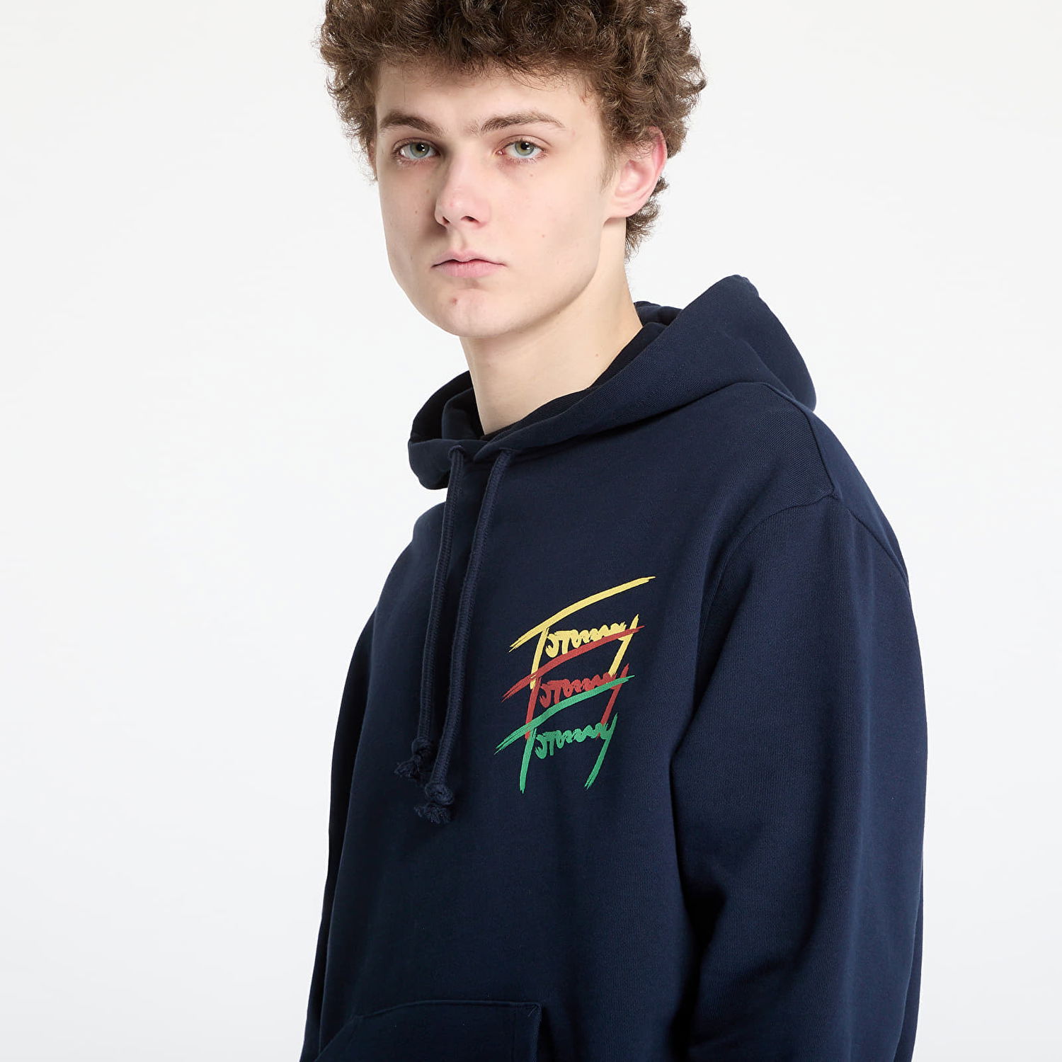 Суитчър Tommy Hilfiger Tommy Jeans Relaxed 3 Color Sign Hoodie Тъмно синьо | DM0DM21372 C1G, 1