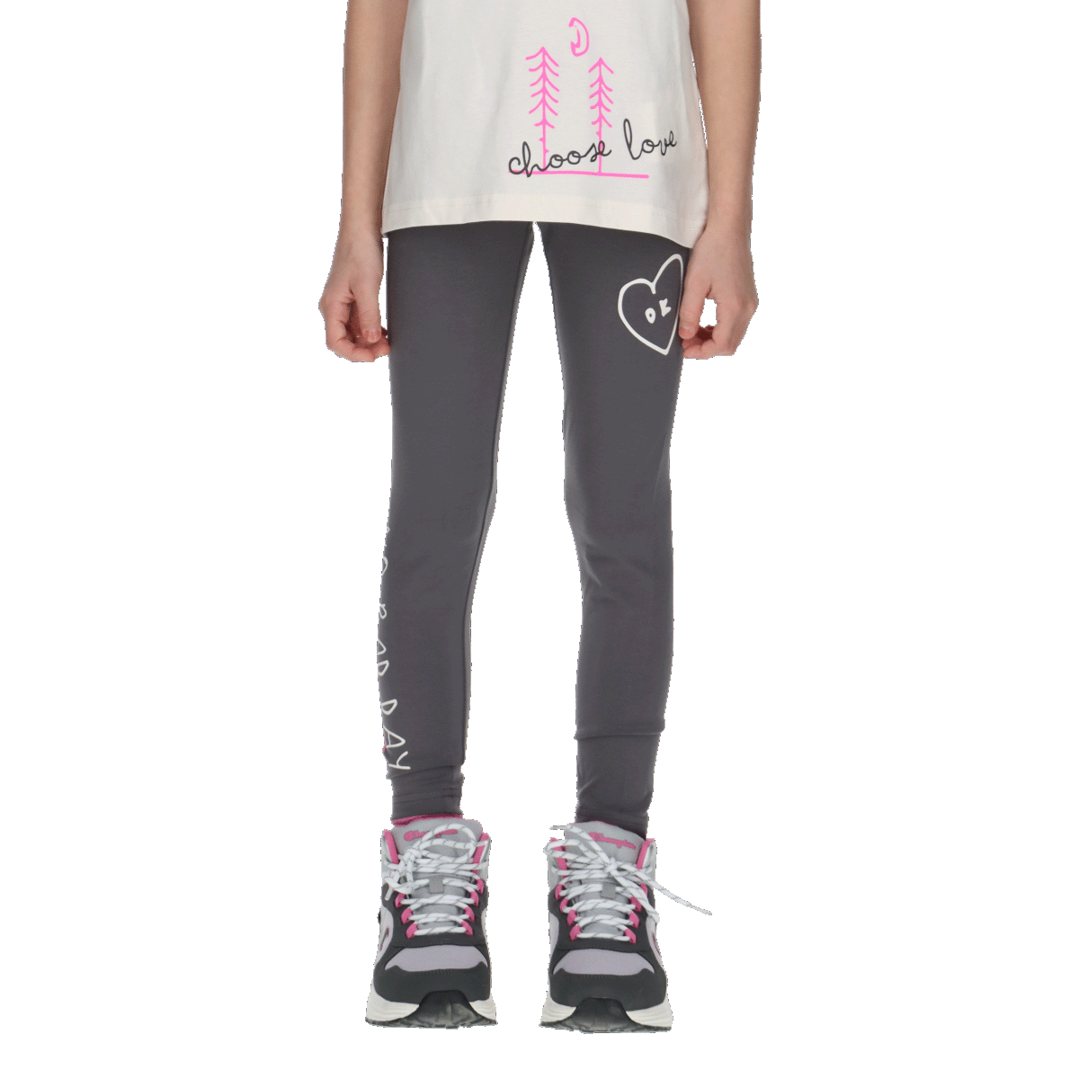 Клинове Champion Champion Graphic Leggings Сиво | CHA241G304-32, 0