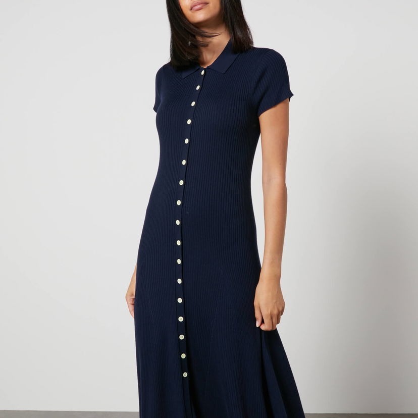 Pокля Polo by Ralph Lauren Polo Ralph Lauren Ribbed Wool Maxi Dress Черно | 211891882002